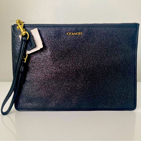 Coach Bags Coach Glitter Large Clutch Handbag Purse Black